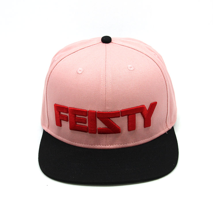 Custom Pink 3DEmbroidered Letter Snapback Hats