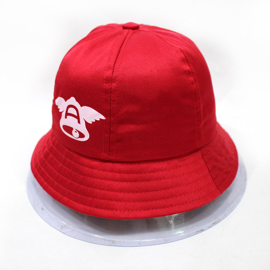 Custom Kids Red Bucket Hats With Print LOGO