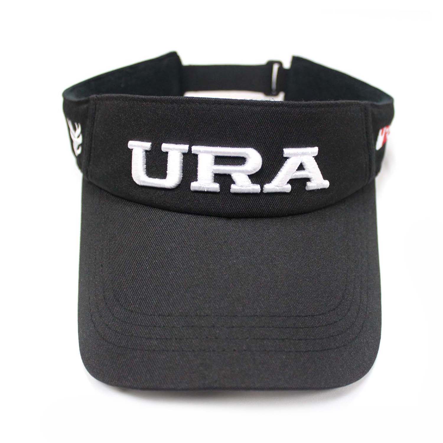 Custom Black Visor Hats With Embroidered Letter