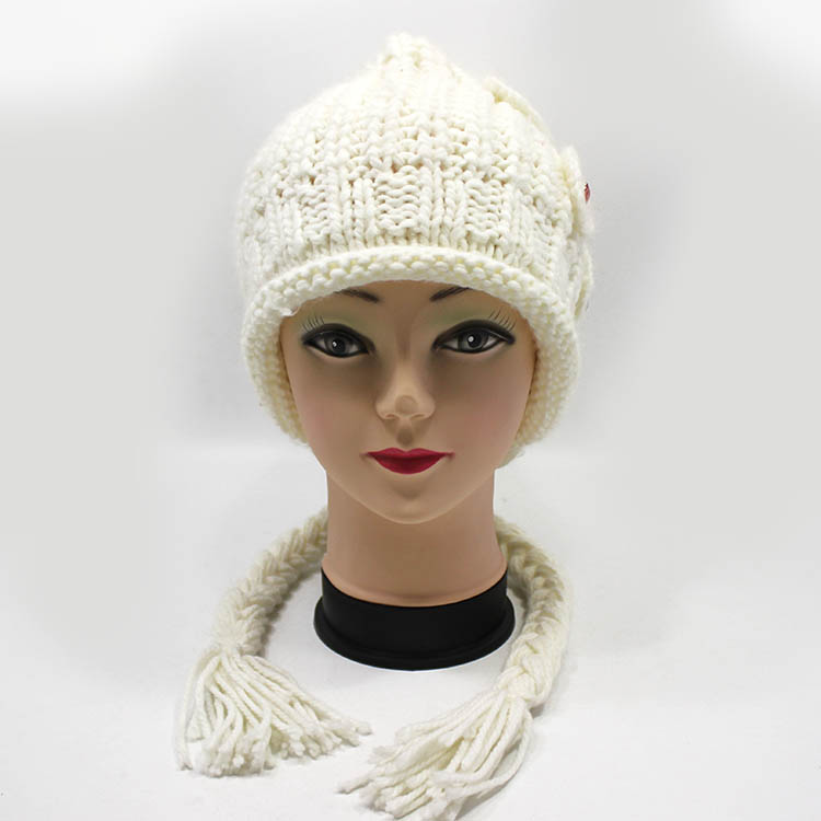 Custom 100% Cotton White Knitted Hats