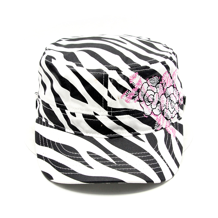 Custom Zebra Pattern 5 Panel Hats