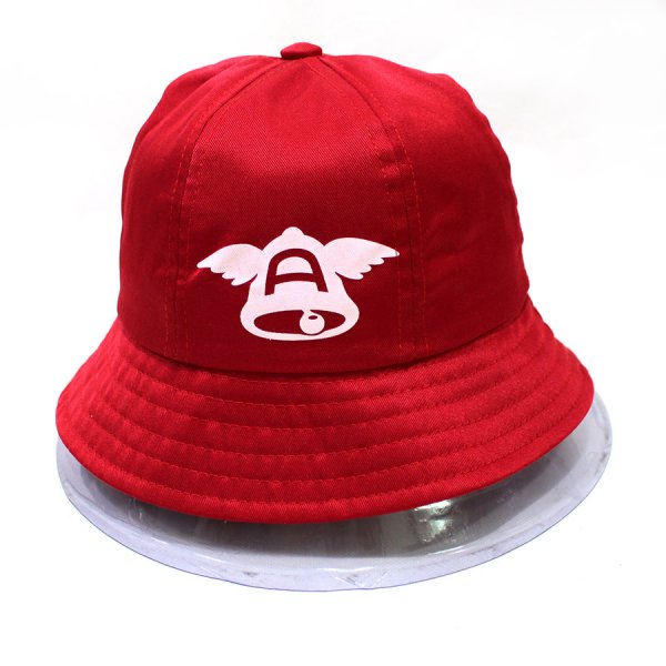 Custom Kids Red Bucket Hats With Print LOGO